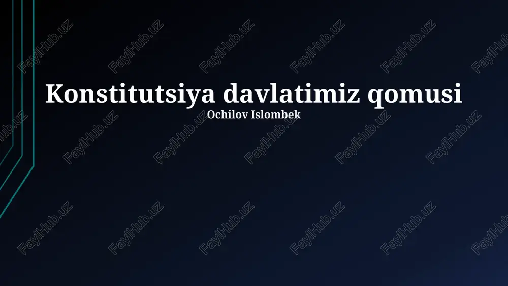 konstitutsiya davlatimiz qomusi — PPTX