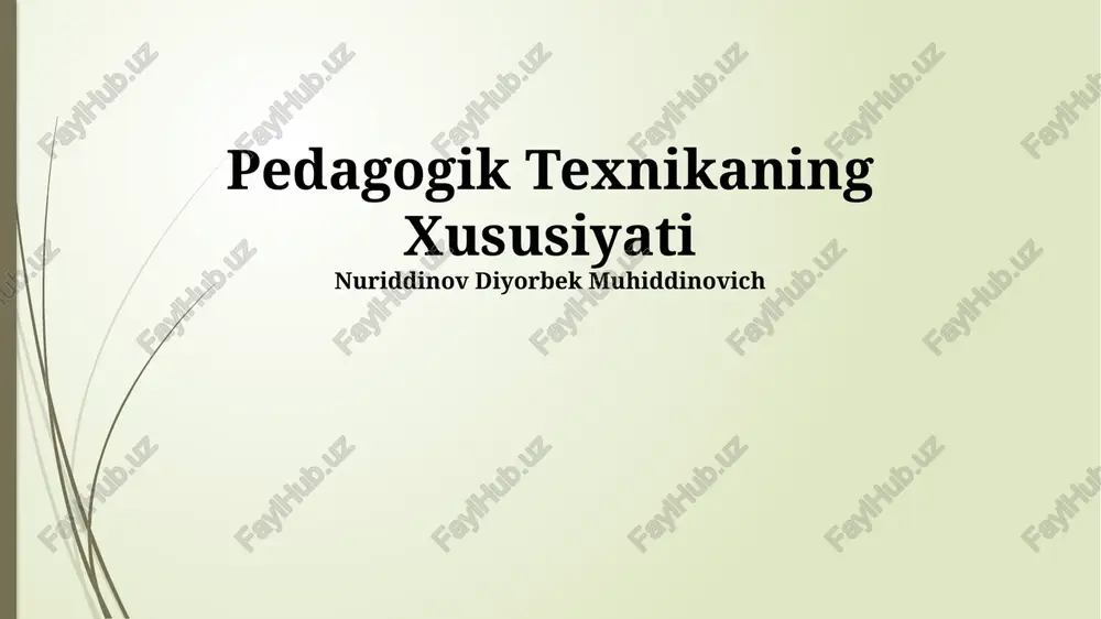 pedagogik texnikaning xususiyati — PPTX