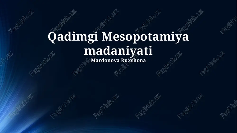 qadimgi mesopotamiya madaniyati — PPTX