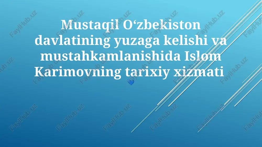 mustaqillik arafasida oʻzbekiston: tarixiy shart-sharoitlar va zarurat — PPTX