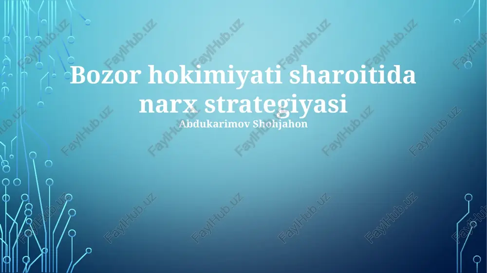 narx strategiyasi — PPTX