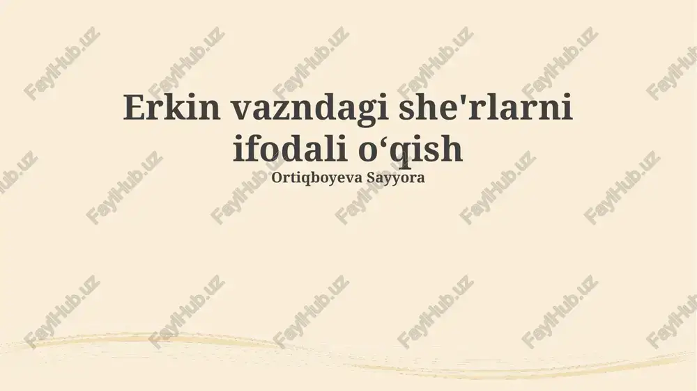 erkin she'rlarni ifodali o'qish — PPTX