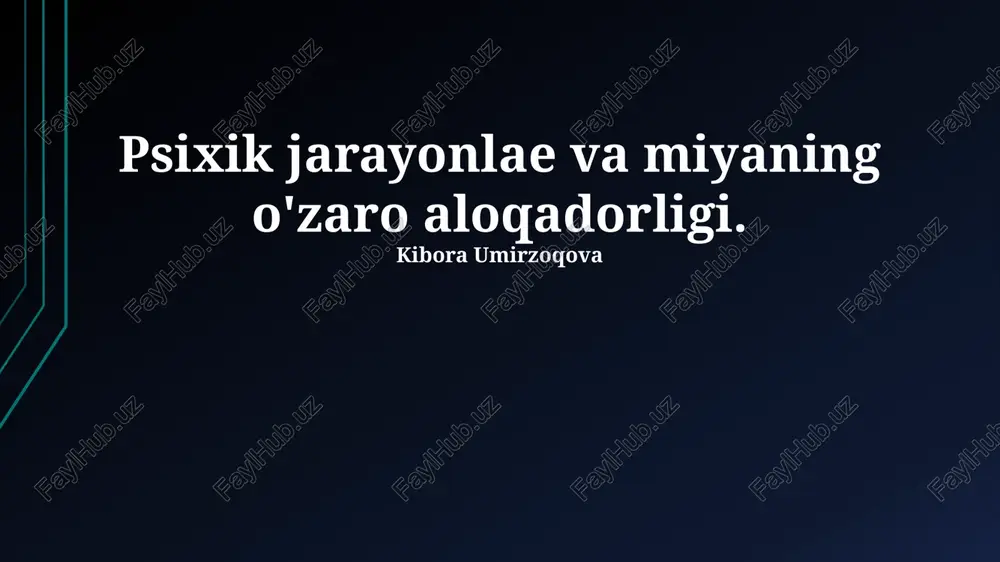 psixik jarayonlar — PPTX