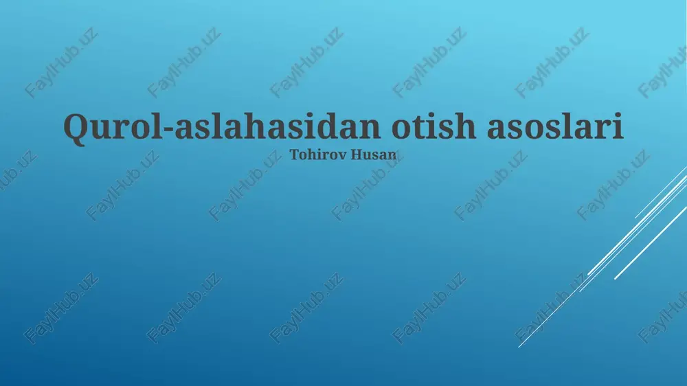 qurol-aslahasidan otish asoslari — PPTX