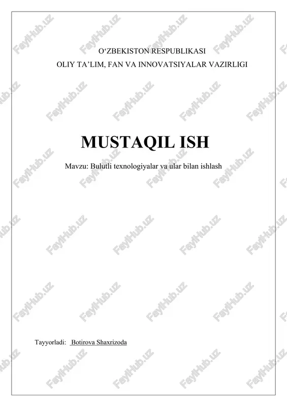 bulut texnologiyalari — DOCX
