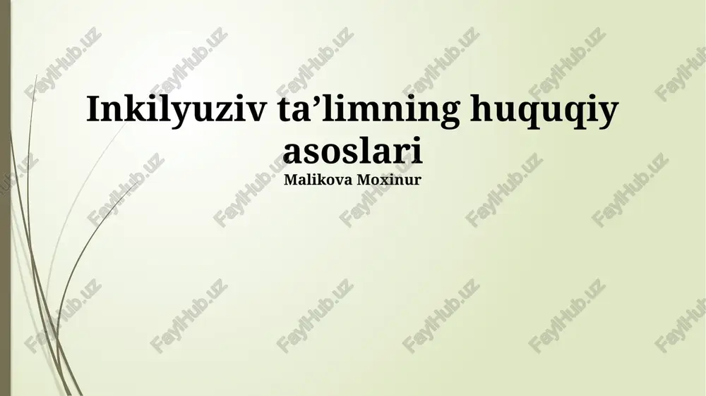 inkilyuziv taʼlimning huquqiy asoslari — PPTX