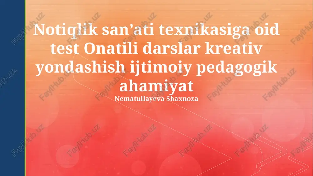 ritorika san'ati usullari — PPTX