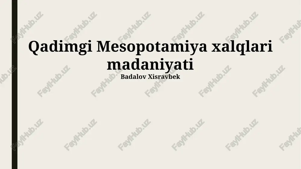 qadimgi mesopotamiya xalqlari madaniyati — PPTX