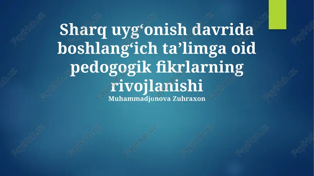 pedagogik g'oyalarning rivojlanishi — PPTX
