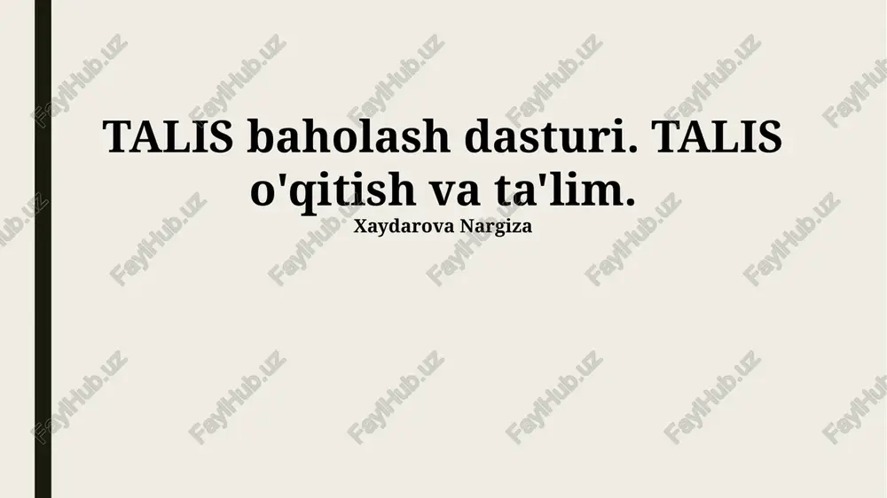 talis baholash dasturi — PPTX
