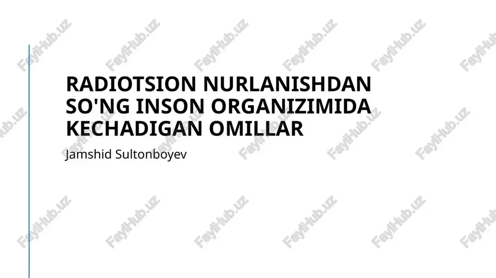 radiatsiya ta'siri va inson salomatligi — PPTX