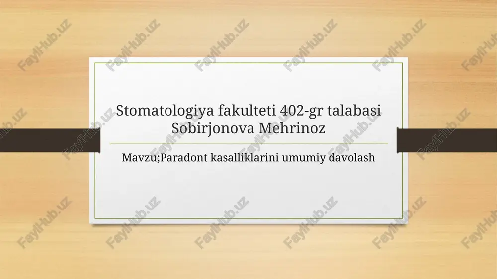 paradontkasalliklariniumumiydavolash — PPTX