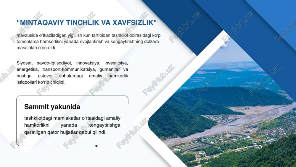 mintaqaviy tinchlik va xavfsizlik — PPTX
