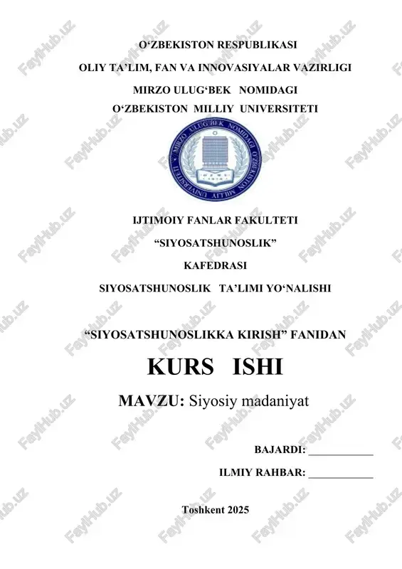 siyosiy madaniyat — DOCX