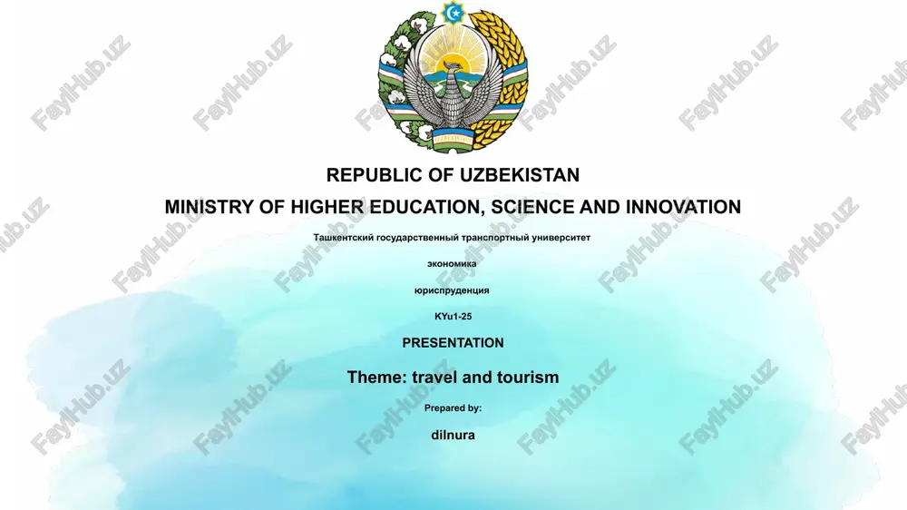 presentation on travel and tourism — PPTX