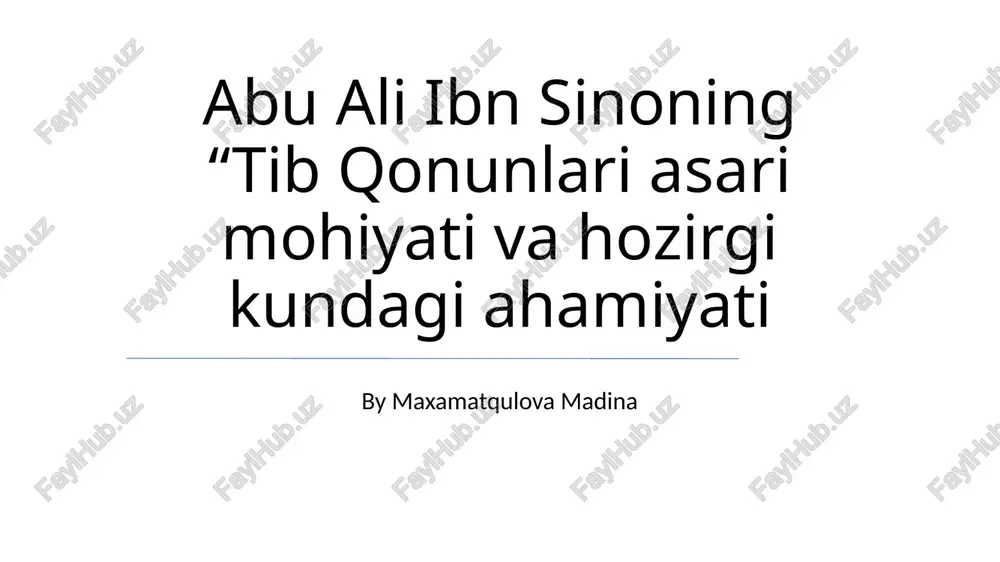 tib qonunlari — PPTX