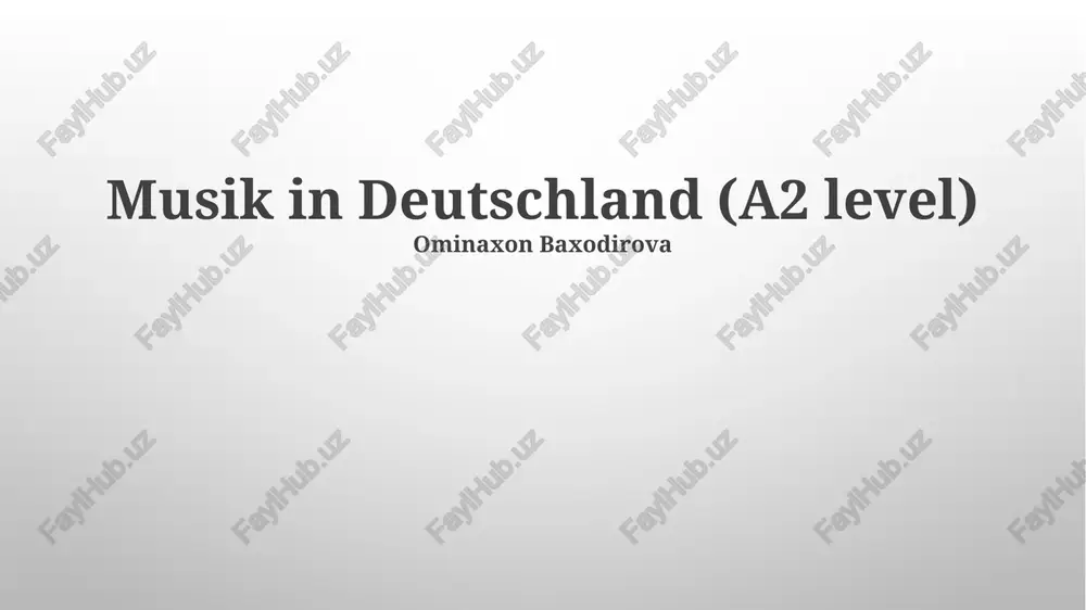 musik in deutschland (a2 level) — PPTX