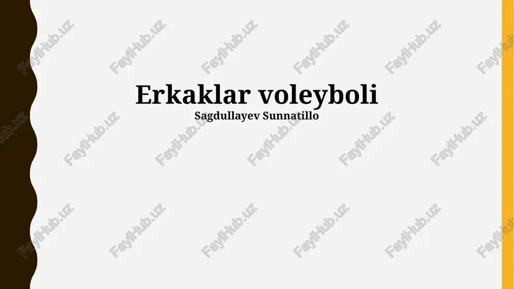 erkaklar voleyboli — PPTX