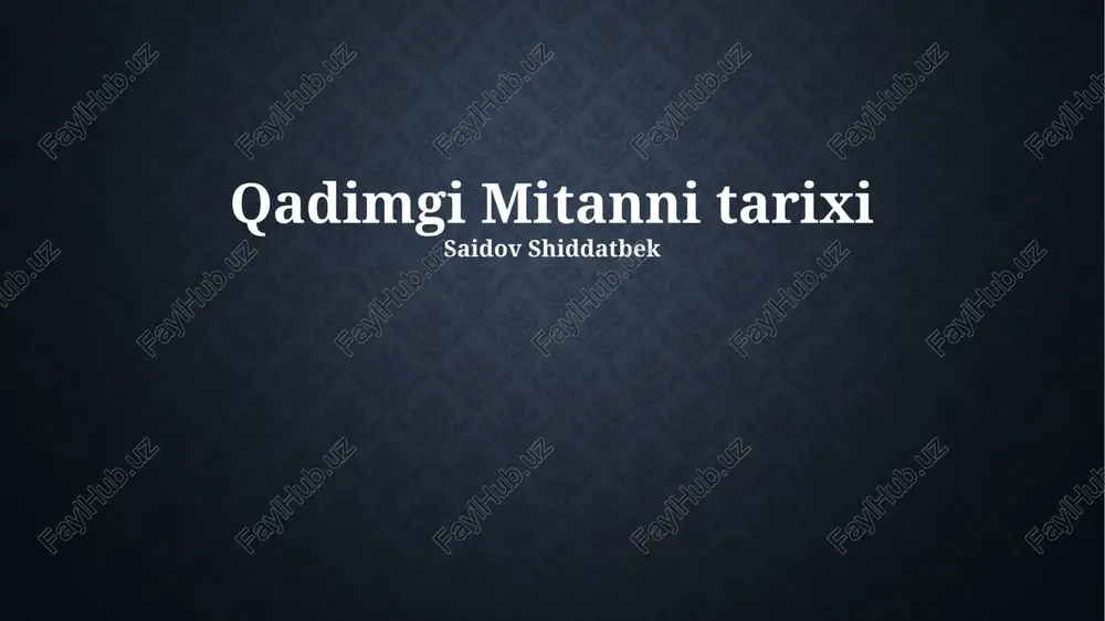 qadimgi mitanni tarixi — PPTX