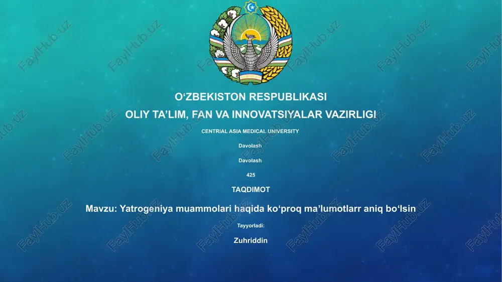 iatrogeniya: ta'rif va qamrov — PPTX