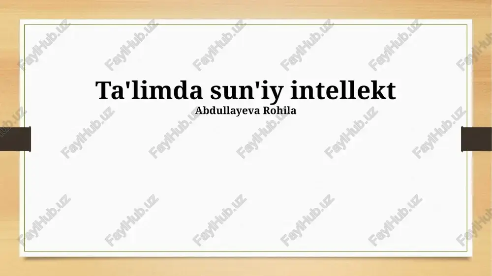 ta'limda sun'iy intellekt — PPTX
