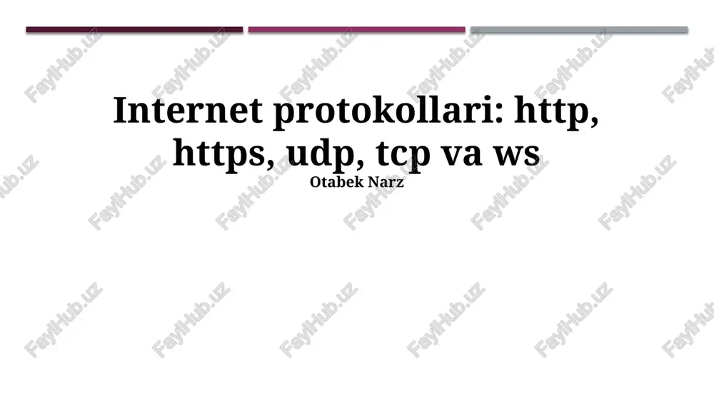 internet protokollari — PPTX
