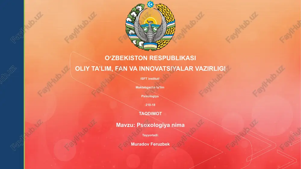 psixologiya nima — PPTX
