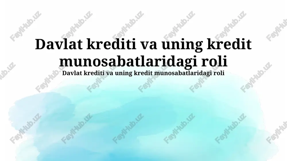 davlat krediti — PPTX