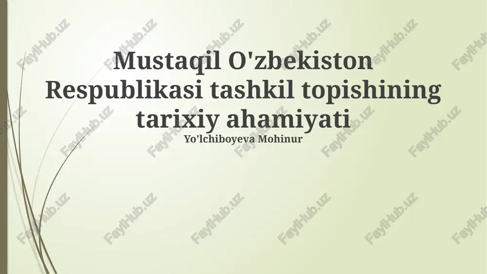 o'zbekiston respublikasi tashkil topishi — PPTX