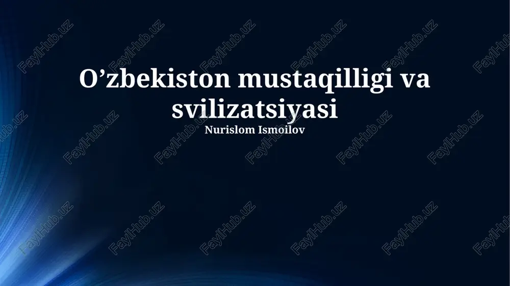 o'zbekiston mustaqilligi va svilizatsiyasi — PPTX