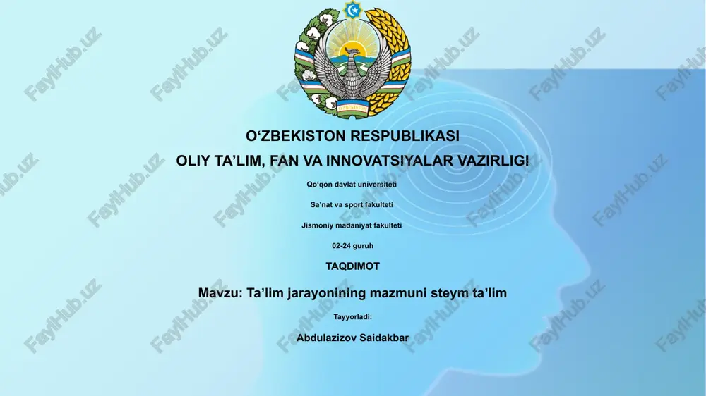 ta'lim jarayonining mazmuni steym ta'lim — PPTX