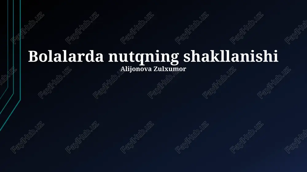 bolalarda nutqning shakllanishi — PPTX