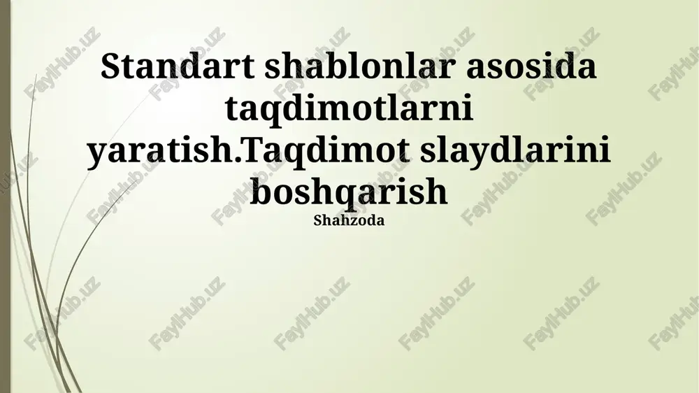 standart shablonlar asosida taqdimotlarni yaratish — PPTX