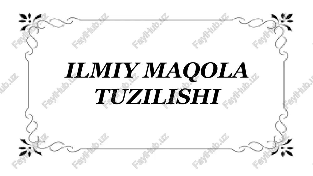 ilmiy maqola — PPTX