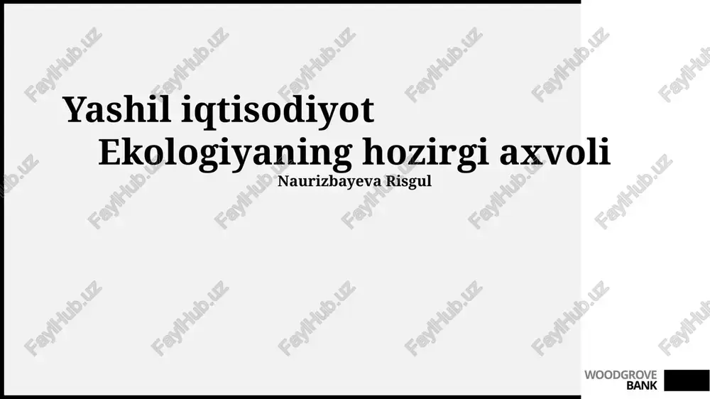 yashil iqtisodiyot — PPTX