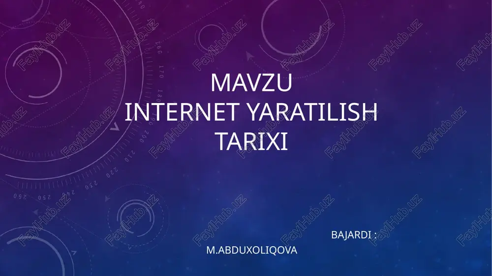 internet yaratilish tarixi — PPTX