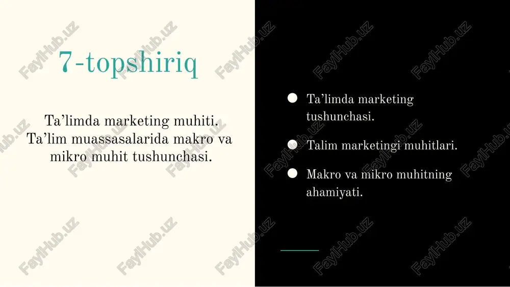ta'lim marketingi — PPTX