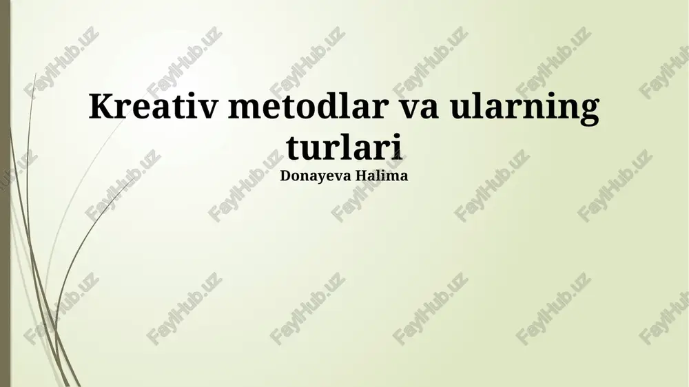 ijodiy usullar — PPTX
