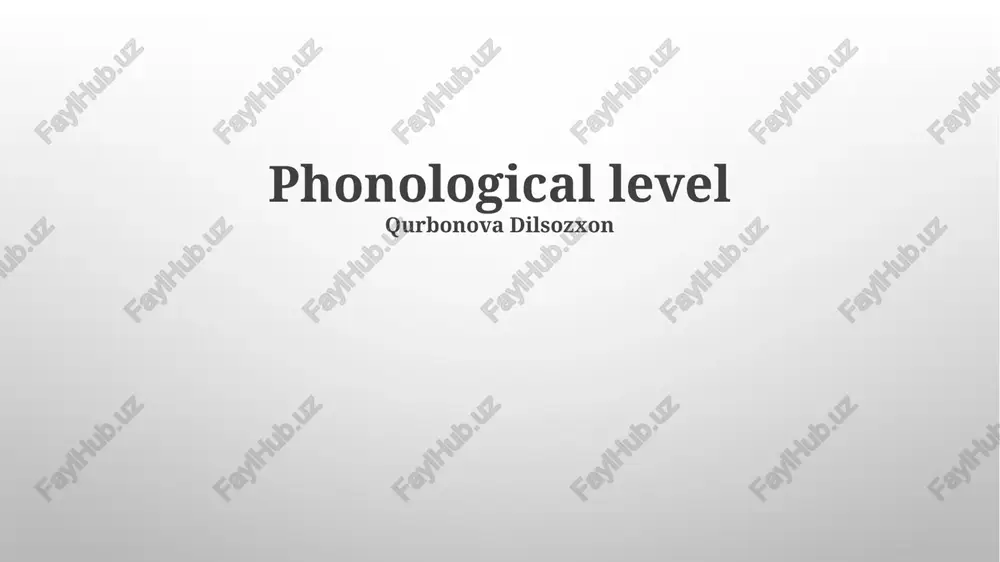 phonological level — PPTX