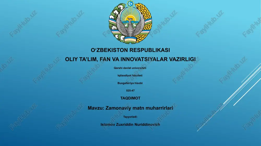zamonaviy matn muharrirlari — PPTX