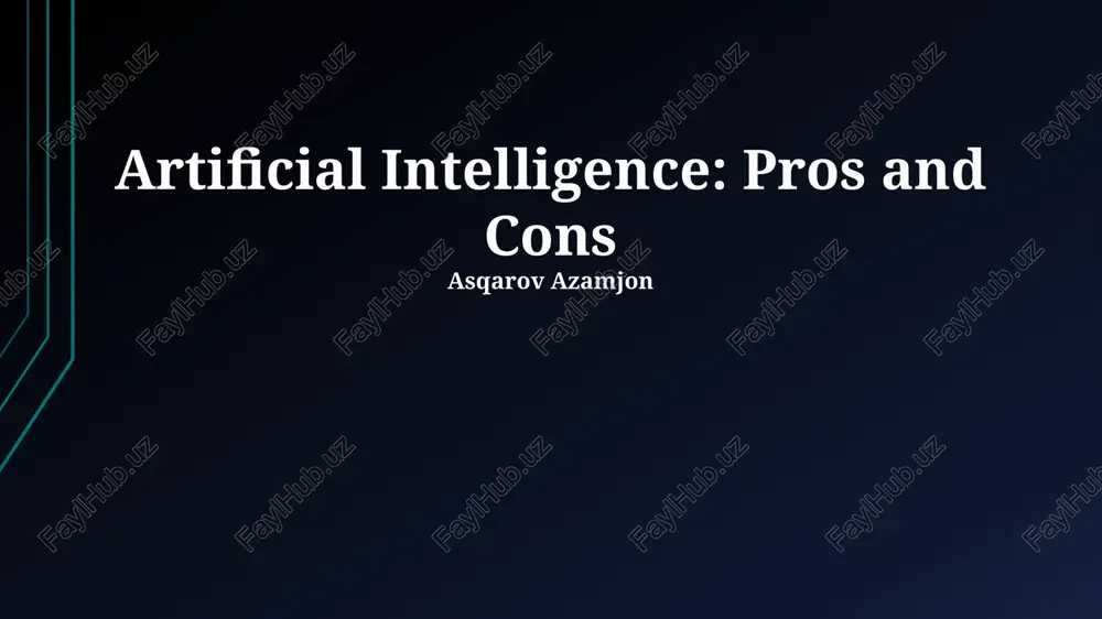 artificial intelligence: pros and cons — PPTX