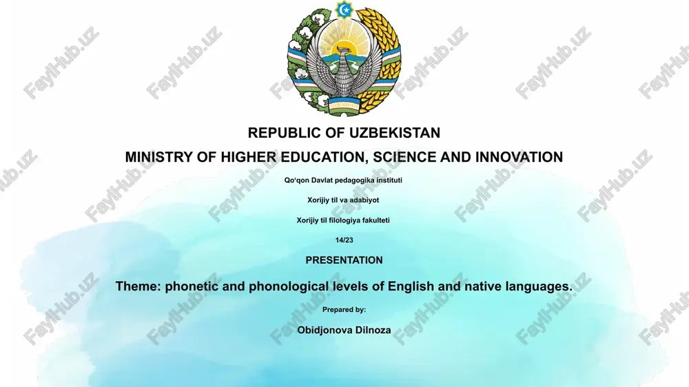 xorijiy til va adabiyot presentation — PPTX