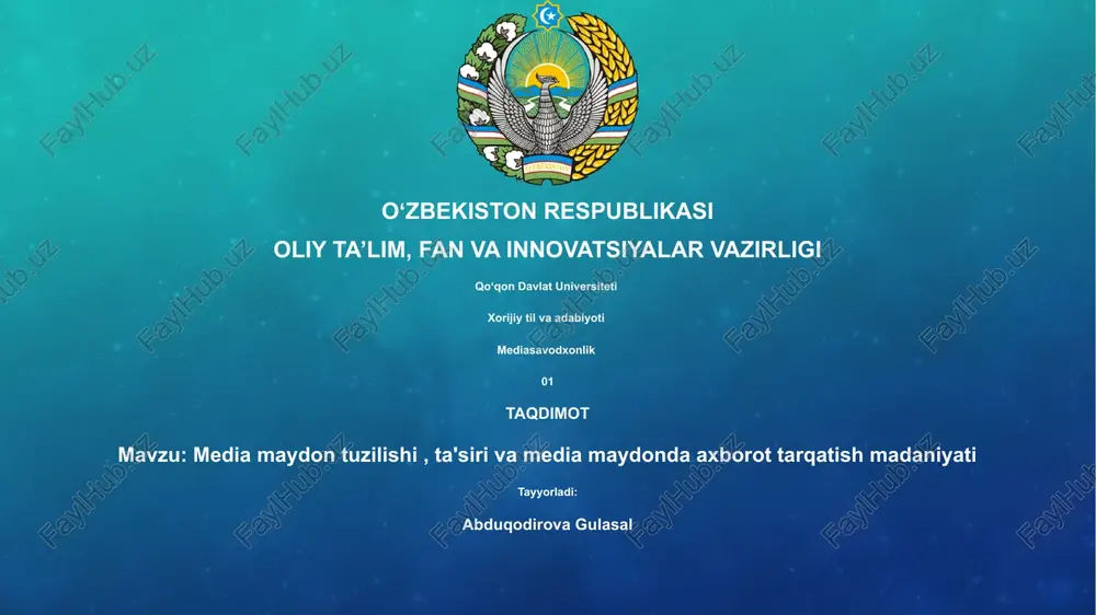 xorijiy til va adabiyoti — PPTX