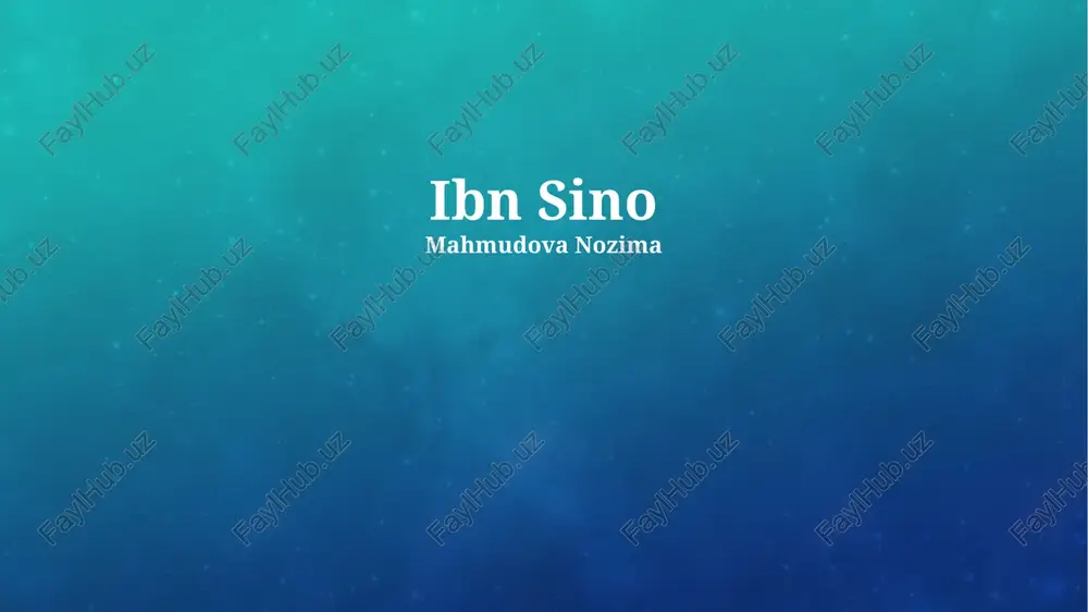 ibn sino — PPTX