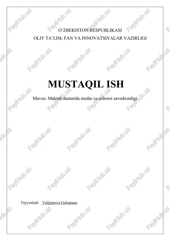 media va axborot savodxonligi — DOCX