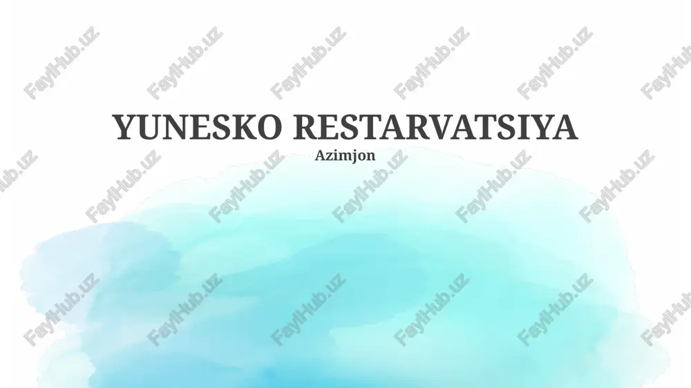 unesco restarvatsiya — PPTX