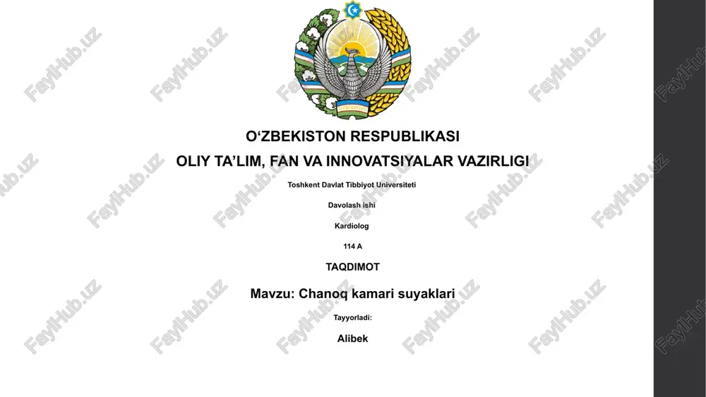 chanoq kamari suyaklari — PPTX