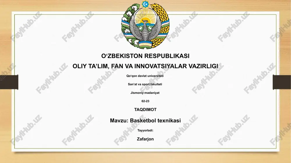 basketbol texnikasi — PPTX