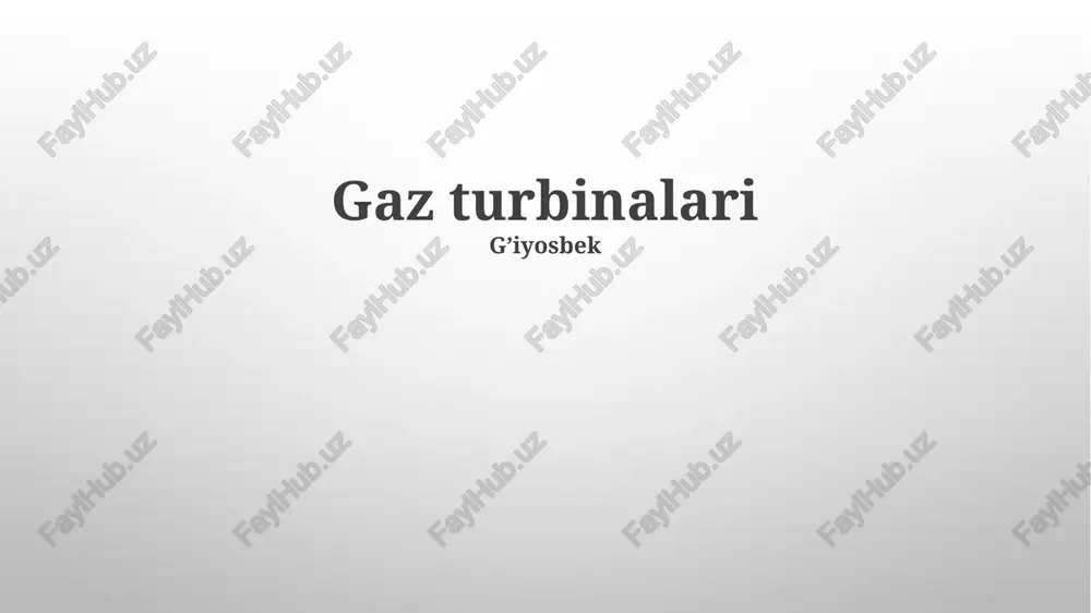 gaz turbinalari — PPTX