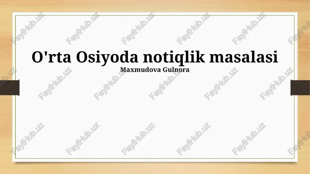markaziy osiyoda notiqlik masalasi — PPTX